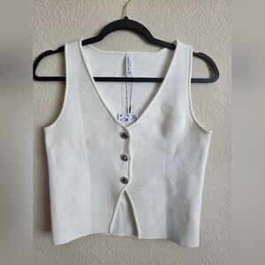 Stradivarius Cream V-Neck Sweater